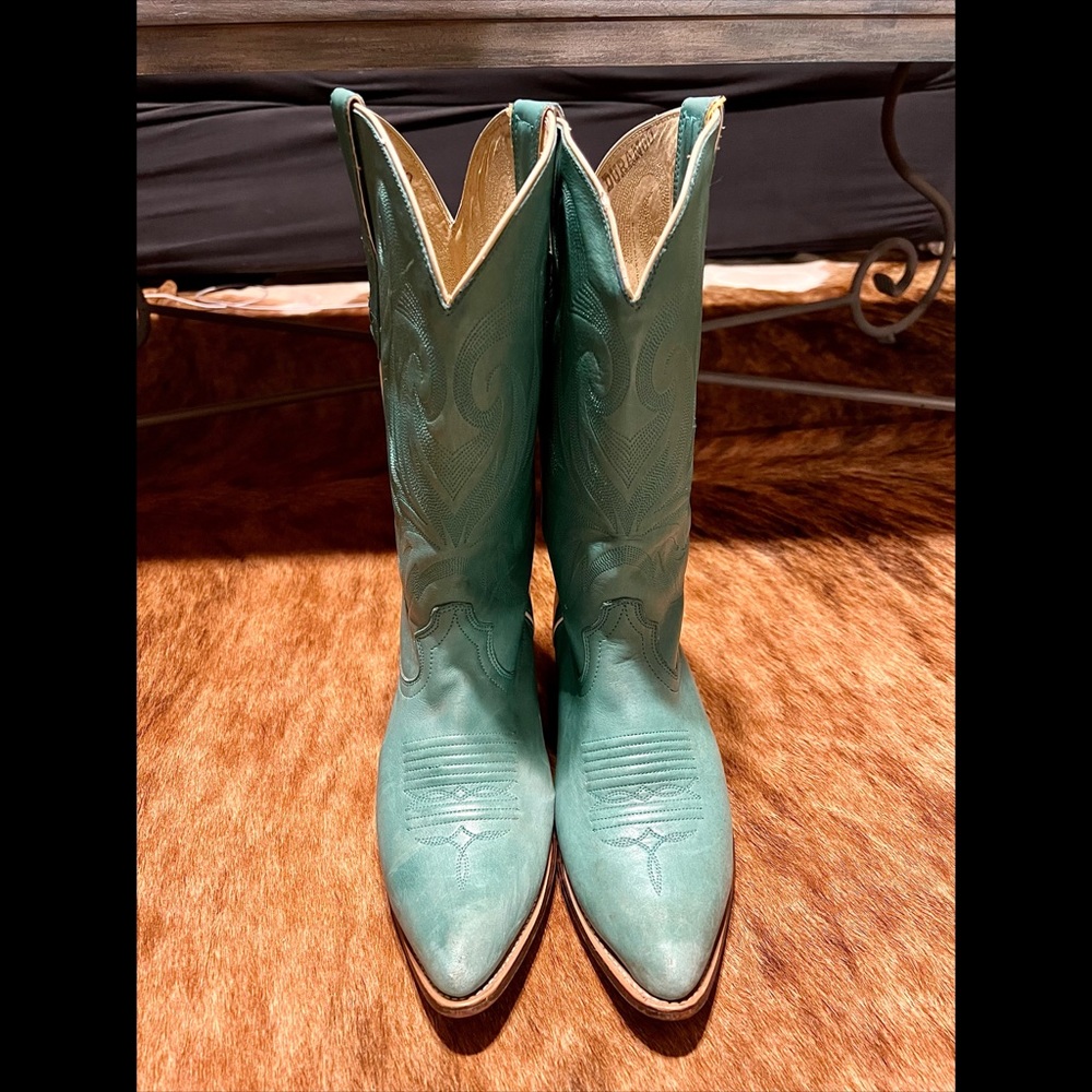 Durango Teal Cowboy Heeled Boots - Picture 2 of 5